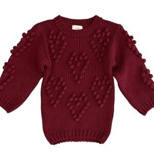 Girls Heart Shaped Knit Tunic Sweater Size 6